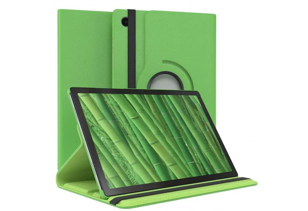 EAZY CASE Tablet-Hülle Rotation Case für Samsung Galaxy Tab A8 10.5 LTE 10,5 Zoll, Tabletcover Case Hardcover Flipcover zum Aufstellen Klapp-Case Grün