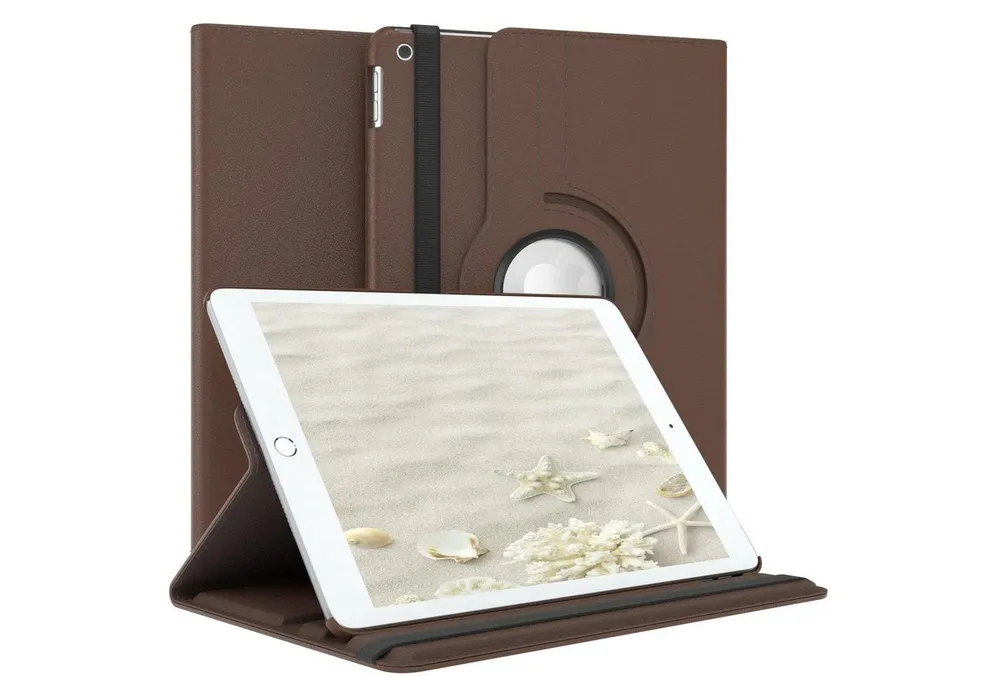 EAZY CASE Tablet-Hülle Rotation Case für Apple iPad 7./8./9. Gen. 10,2 Zoll, Schutztasche Tablet Case 360 Rotation Bookcover zum Aufstellen Braun