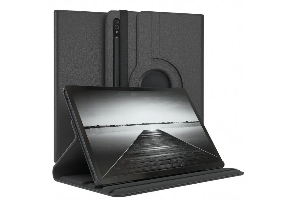 EAZY CASE Tablet-Hülle Rotation Case für Samsung Galaxy Tab S8 / Tab S7 11 Zoll, Hülle 360° drehbar mit Standfunktion Etui Anti-Kratz Tasche Schwarz