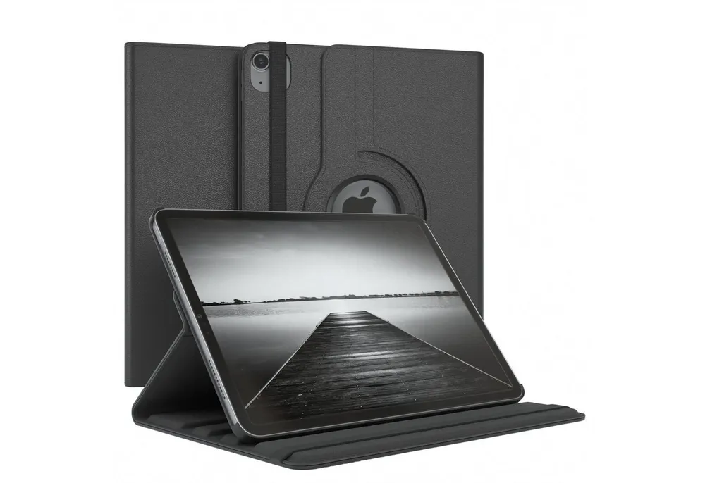 EAZY CASE Tablet-Hülle Rotation Case für iPad Air 4/Air 5 (2020/2022) 10,9 Zoll, Hülle 360° drehbar mit Standfunktion Etui Anti-Kratz Tasche Schwarz