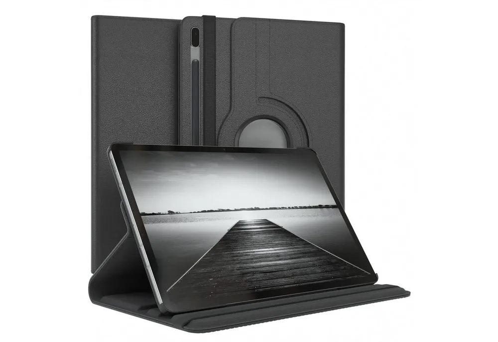 EAZY CASE Tablet-Hülle Rotation Case für Samsung Galaxy Tab S7 FE / 5G 12,4 Zoll, Hülle 360° drehbar mit Standfunktion Etui Anti-Kratz Tasche Schwarz