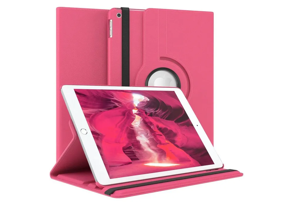 EAZY CASE Tablet-Hülle Rotation Case für Apple iPad 7./8./9. Gen. 10,2 Zoll, Klapphülle zum Aufstellen Rundum Hülle Book Tablet Slim Klappcase Pink