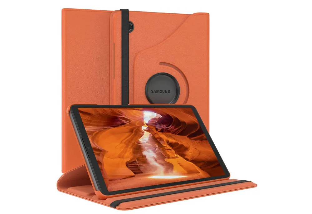 EAZY CASE Tablet-Hülle Rotationcase für Samsung Galaxy Tab A11 8,7 Zoll, Tabletschutz robust magnetisch verstellbar Klappetui mit Deckel Orange