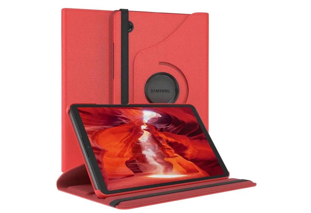 EAZY CASE Tablet-Hülle Rotationcase für Samsung Galaxy Tab A11 8,7 Zoll, Tabletcase Flipcover Smart kratzfest Hülle aufstellbar drehend Rot