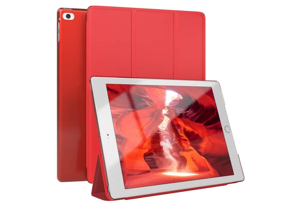 EAZY CASE Tablet-Hülle Smart Case für iPad 5./6. Generation & Air 1/Air 2 9,7 Zoll, Tablettasche Etui Bookcase Flipcover stoßfest Slim Schutztasche Rot