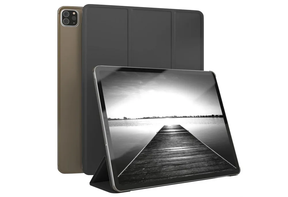 EAZY CASE Tablet-Hülle Smart Case für iPad Pro 12,9" 3./ 4./ 5./ 6. Gen. 12,9 Zoll, Hülle mit Standfunktion Tablet Klapphülle Anti-Kratz Tasche Schwarz