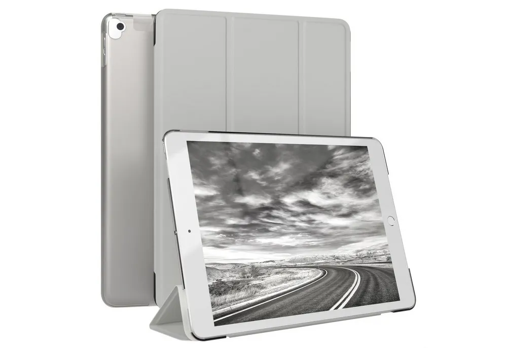 EAZY CASE Tablet-Hülle Smart Case für iPad 10,2" 7. / 8. / 9. Generation 10,2 Zoll, Tablet Case Bookcover Smart Flipcase Schutztasche magnetisch Hellgrau