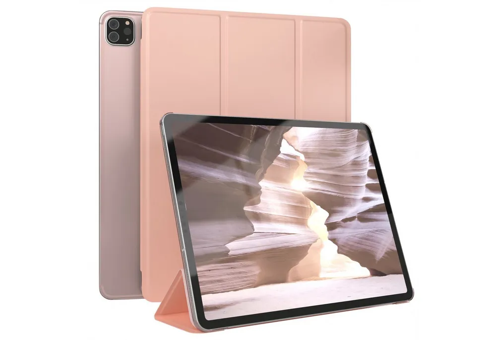 EAZY CASE Tablet-Hülle Smart Case für iPad Pro 12,9" 3./ 4./ 5./ 6. Gen. 12,9 Zoll, Tabletschutz Tabletcase kratzfeste Schutzabdeckung Flip Etui Rosé Gold