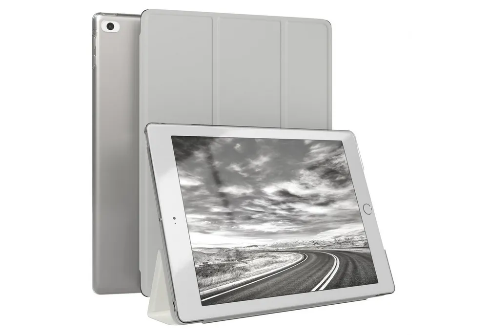EAZY CASE Tablet-Hülle Smart Case für iPad 5./6. Generation & Air 1/Air 2 9,7 Zoll, Tablet Case Bookcover Smart Flipcase Schutztasche magnetisch Hellgrau