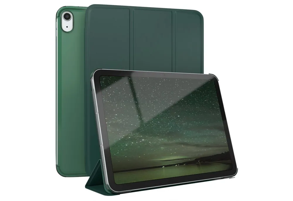 EAZY CASE Tablet-Hülle Smart Case für iPad 10,9" 10. Generation (2022) 10,9 Zoll, Tablet Schutzhülle aufstellbar Flip Cover Bookstyle Hülle Dunkelgrün