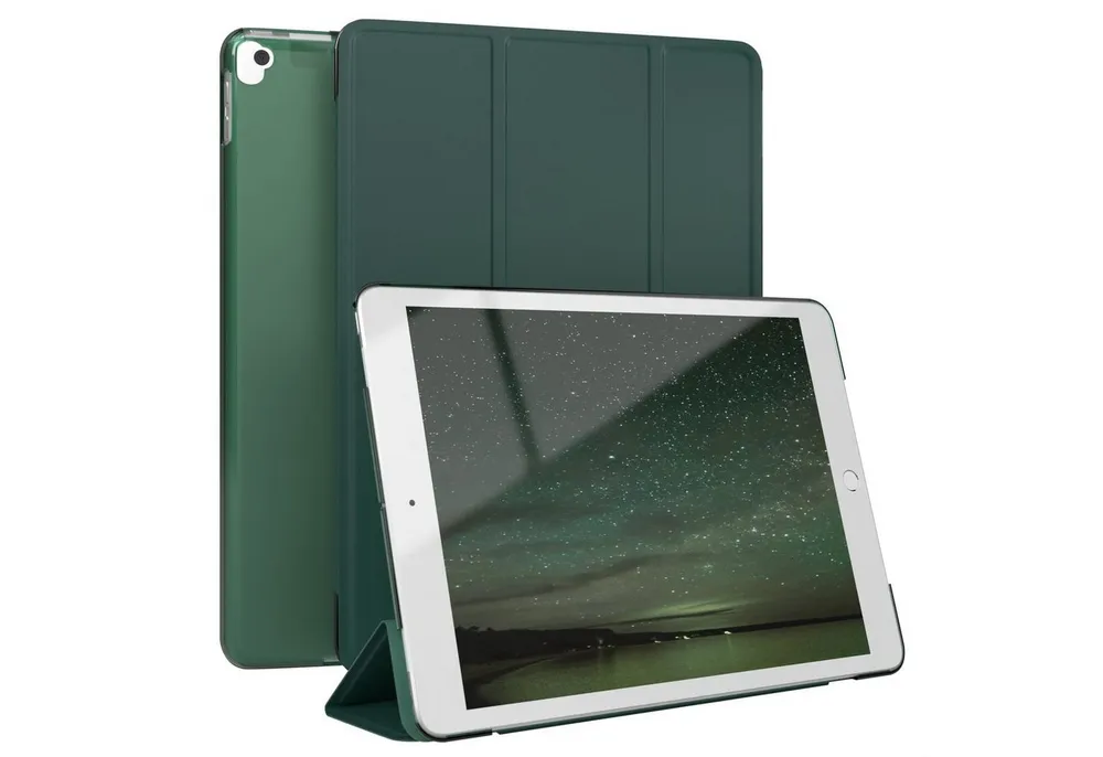 EAZY CASE Tablet-Hülle Smart Case für iPad 10,2" 7. / 8. / 9. Generation 10,2 Zoll, Tablet Schutzhülle aufstellbar Flip Cover Bookstyle Hülle Dunkelgrün