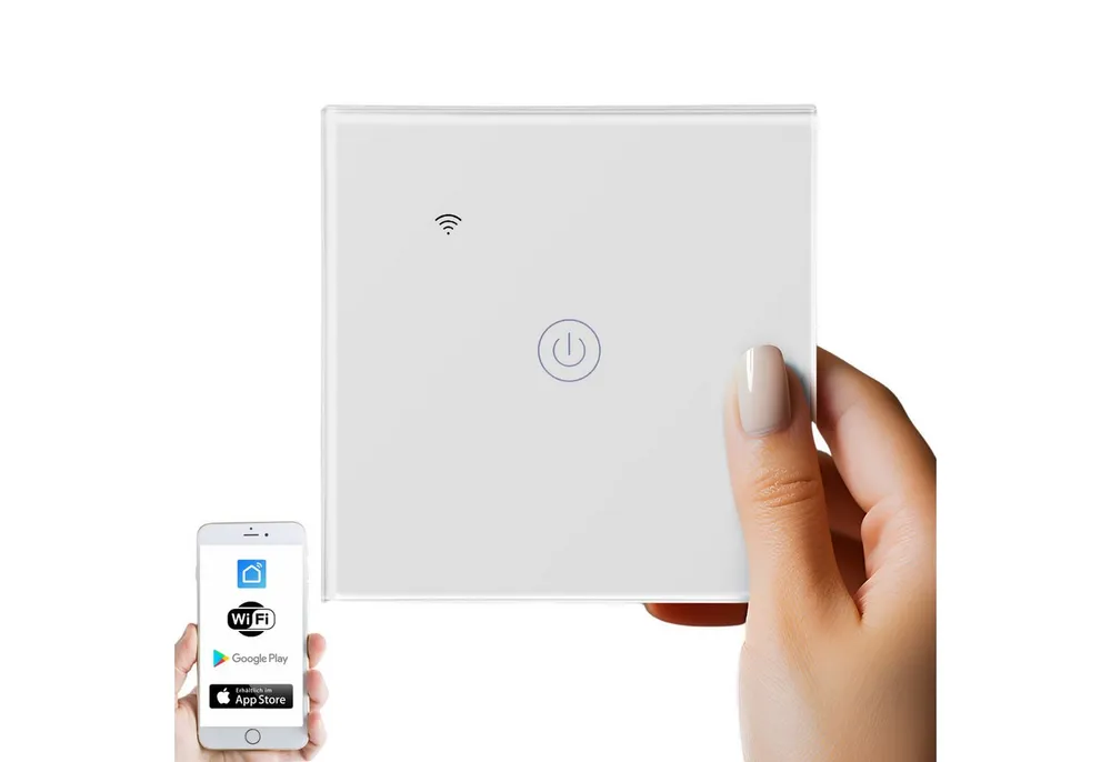 echos Eco-4150 Smarter Lichtschalter, 1 x Schaltausgang,600W,Fernsteuerung,Sprachsteuerung mit Alexa/Google