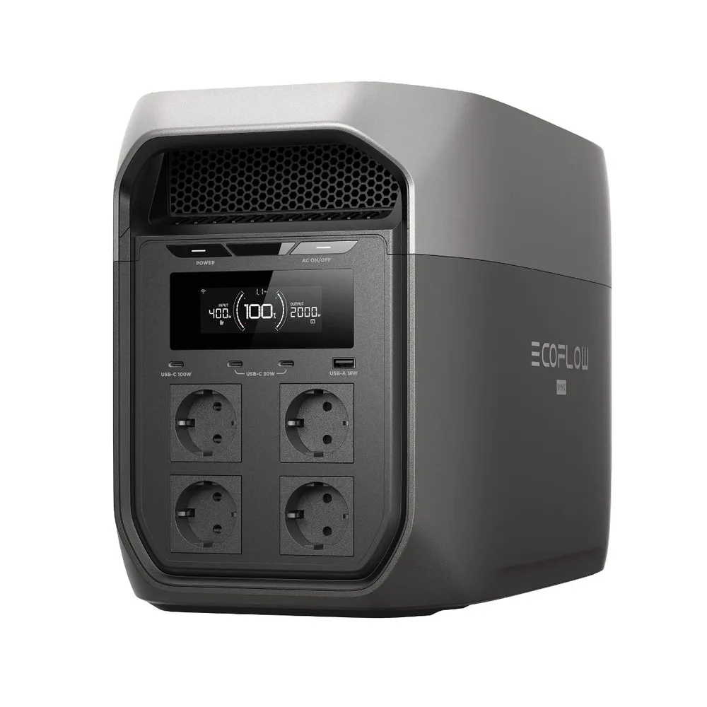 EcoFlow Delta 3 Max (2400 W, 2024 Wh) - Tragbare Powerstation - Schwarz