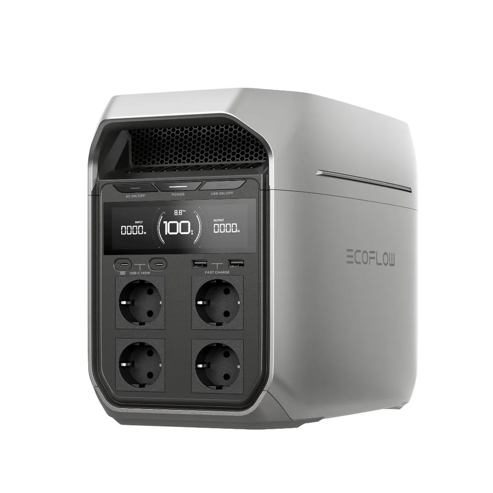 EcoFlow DELTA 3 PLUS - Tragbare Powerstation (1024 W, 1800 Wh) - Silber