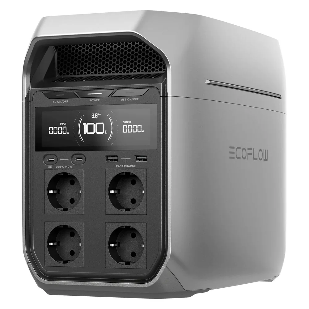 EcoFlow DELTA 3 PLUS - Tragbare Powerstation (1024 W, 1800 Wh) - Silber