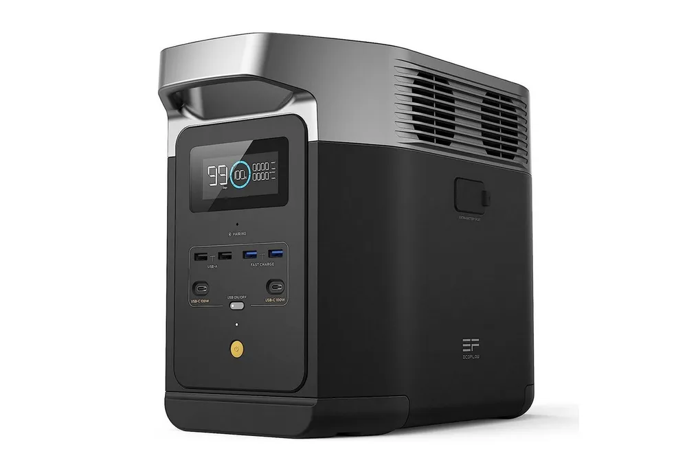 Ecoflow EcoFlow DELTA 2 Tragbare Powerstation 1024Wh, erweiterbar bis 3kWh Powerstation Solar Generator LiFePO4-Batterie DELTA 2 20000 mAh (51,2 V), Schnellladung von 0-80% in 50 Mins, Stromaggregat für Camping/Zuhause