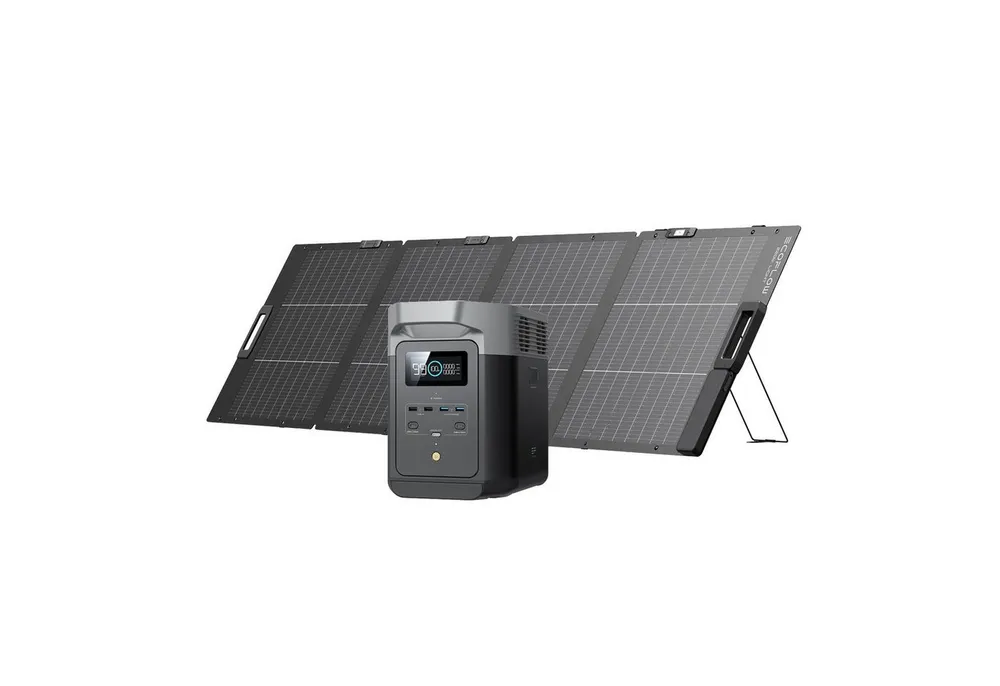 Ecoflow EcoFlow DELTA 2 Tragbare Powerstation mit 110W / 220W Solar Panel Powerstation EcoFlow DELTA 2 Tragbare Generator mit 220W Solar Panel EcoFlow DELTA 2 Tragbare Generator mit 220W Solar Panel 320000 mAh (220 V), Für die Stromversorgung, für Camping und Wohnmobile