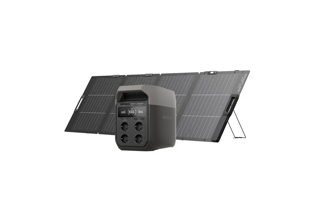 Ecoflow ECOFLOW Tragbare Powerstation DELTA 3 Series Powerstation, 0-100 % in 56 Minuten, 1 800 W (3 600 W Spitze) Solargenerator