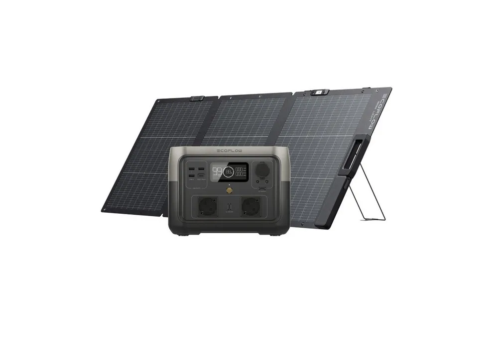 Ecoflow ECOFLOW Tragbare Powerstation RIVER 2 MAX mit 160W solar panel Powerstation