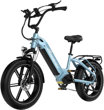 ECORUSH E-Bike Mountainbike Elektrofahrrad 20*4,0 Zoll Pedelec StVZO mit 15,6Ah Akku Max 70-120km, 7 Gang shimano shimano Schaltwerk, Kettenschaltung, Heckmotor, 748,8 Wh, Damen/Herren E-Mountainbike mit Pumpe, Schloss