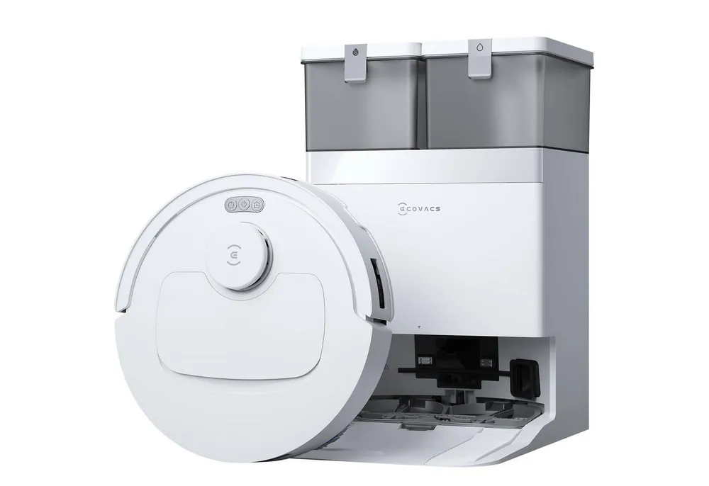 ECOVACS Saugroboter DEEBOT T30e Omni Saugroboter mit Wischfunktion, 25.000 Pa, 35 W, All-in-One-Station, OZMO Turbo 2.0 Wischen, ZeroTangle 3.0 Anti-Verheddern, TrueMapping 2.0