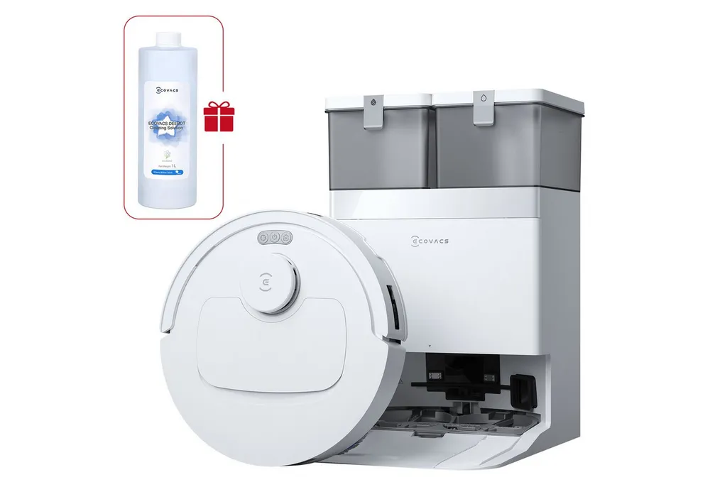ECOVACS Saugroboter DEEBOT T30e Omni Saugroboter mit Wischfunktion, 25.000 Pa, 35 W, All-in-One-Station, OZMO Turbo 2.0 Wischen, ZeroTangle 3.0 Anti-Verheddern, TrueMapping 2.0