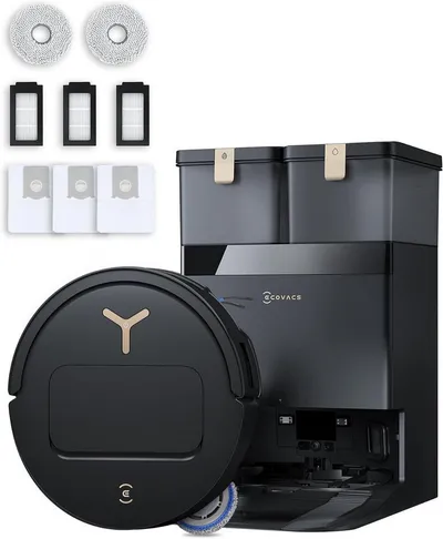 ECOVACS Saugroboter DEEBOT T50 Pro Omni Gen3, (Upgrade von T50 Pro Gen2/T50 Gen3)25000 Pa, Reinigung des Mopps bei 75°C, Heißlufttrocknung, 81 mm, AIVI 3D 3.0, autom. Zugabe v. Reinigungslösung