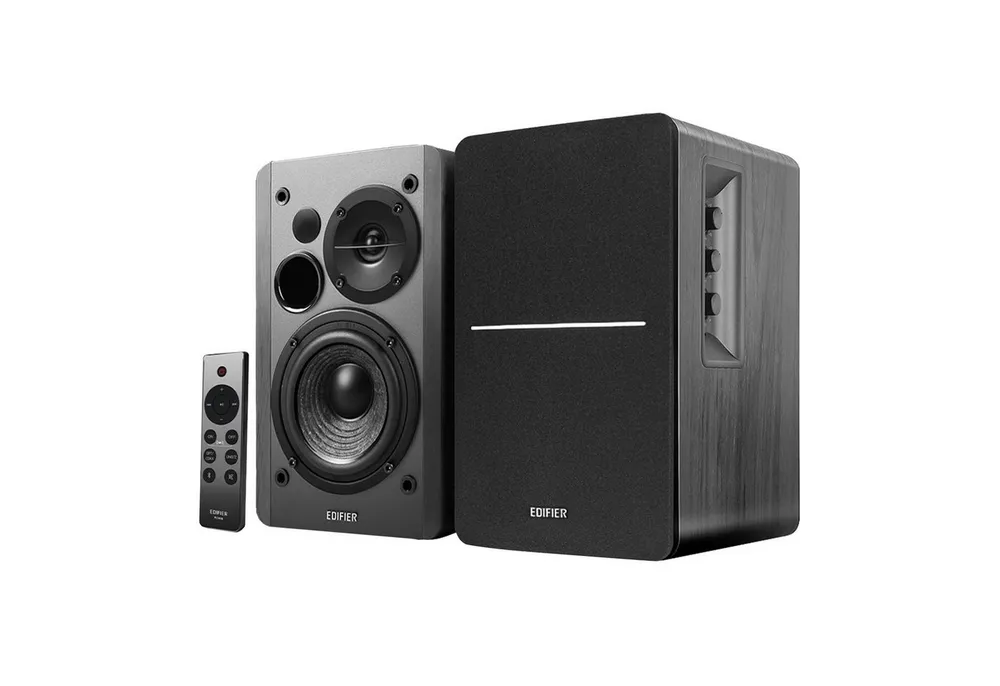 Edifier® R1280DBs mit Subwoofer Ausgang Bookshelf Hi-Fi Speakers Regal-Lautsprecher 2.0 (A2DP, AVRCP, aptX, 42 W, Bluetooth-Regallautsprecher mit optischem Eingang und Sub-Out)