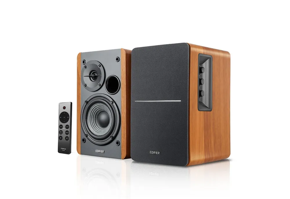 Edifier® R1280DBs mit Subwoofer Ausgang Bookshelf Hi-Fi Speakers Regal-Lautsprecher 2.0 (A2DP, AVRCP, aptX, 42 W, Bluetooth-Regallautsprecher mit optischem Eingang und Sub-Out)