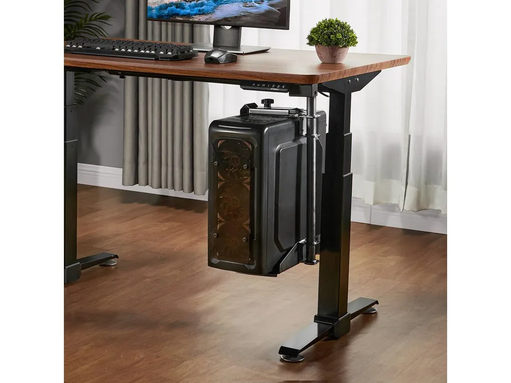 EE EUREKA ERGONOMIC PC Halterung Untertisch 360 Grad drehbar Computerhalter Schreibtisch PC (Höhe und Breite einstellbar für Laptop-Ständer, PC-Halter, Schwarz)