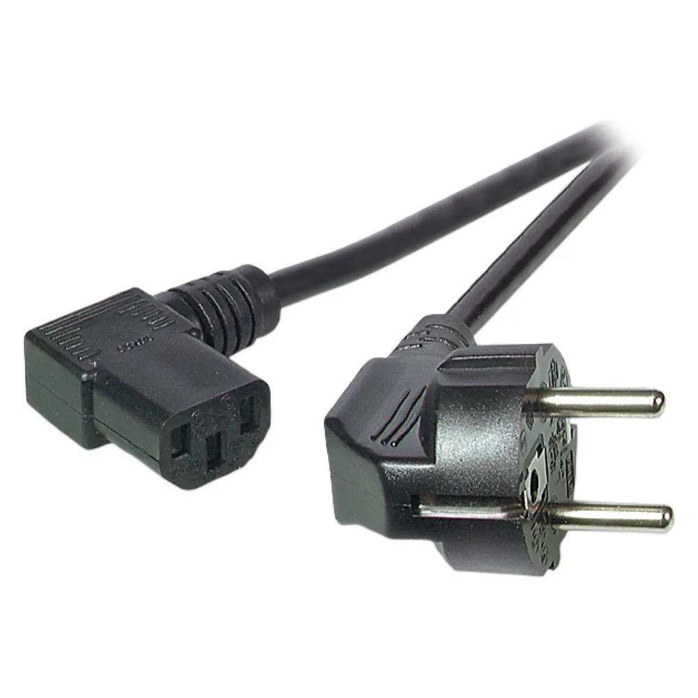 EFB Elektronik EFB Netzkabel Schutzkontakt 90°-C13 90°,sw,2,0m,3x0,75mm