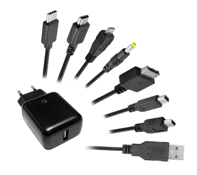 7in1 Ladekabel und Adapter für Playstation, XBOX, Switch, u.a., 1,5 m, Schwarz