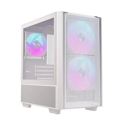 PC-Gehäuse Einarex PULSE PM150 RGB White Micro-ATX Tempered Glass USB-C Mesh