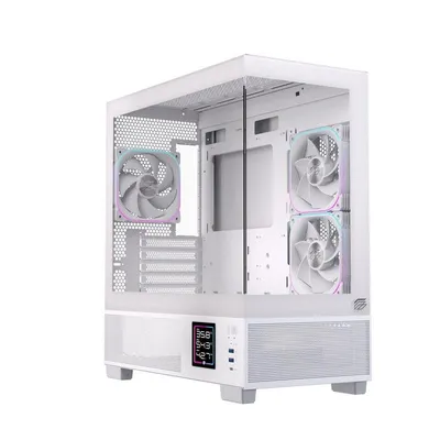 Gehäuse Einarex PRISMA SM501D RGB White Micro ATX Mini-ITX Weiß Glas
