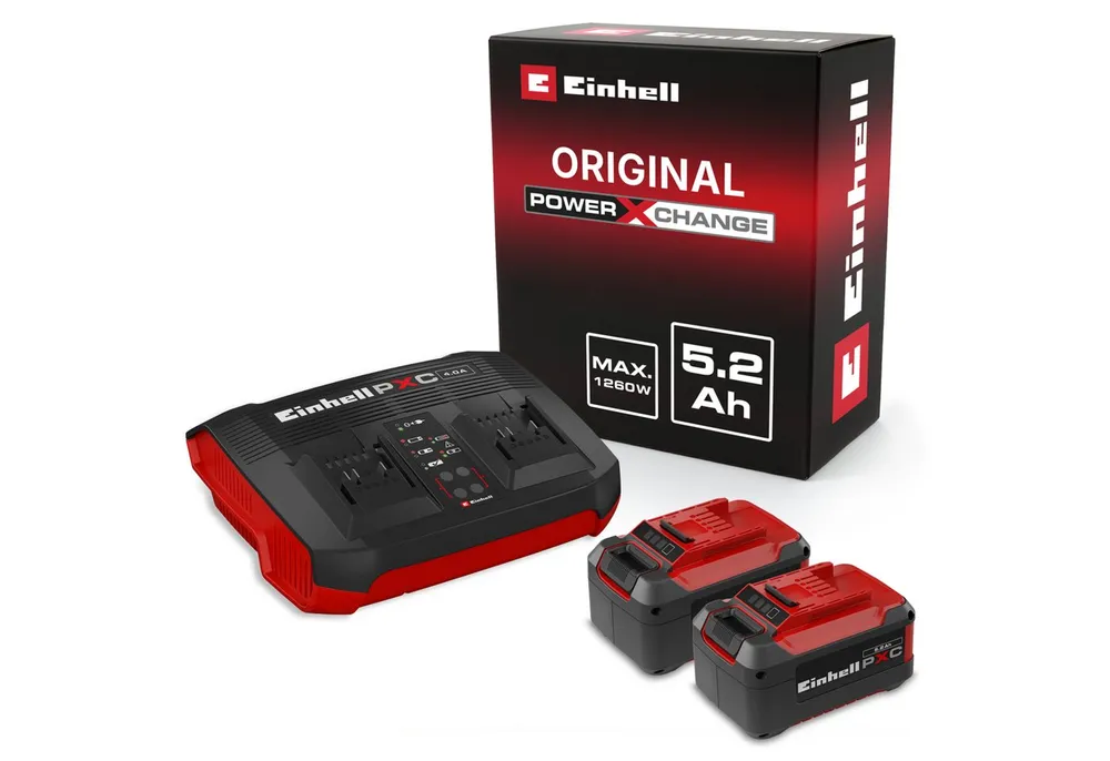Einhell 2x 5,2Ah & Twincharger Kit Akku Starter-Set