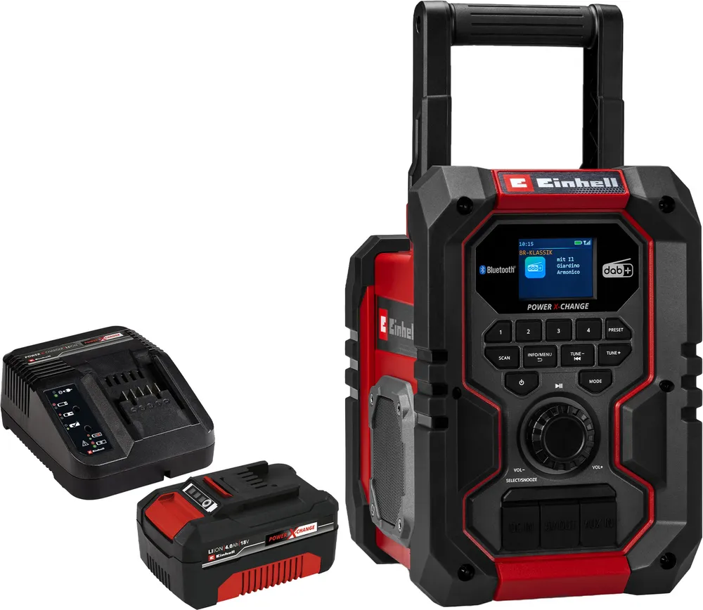 EINHELL Akku-Radio TE-CR 18 Li DAB+/FM/BT Kit (1x 4,0 Ah)