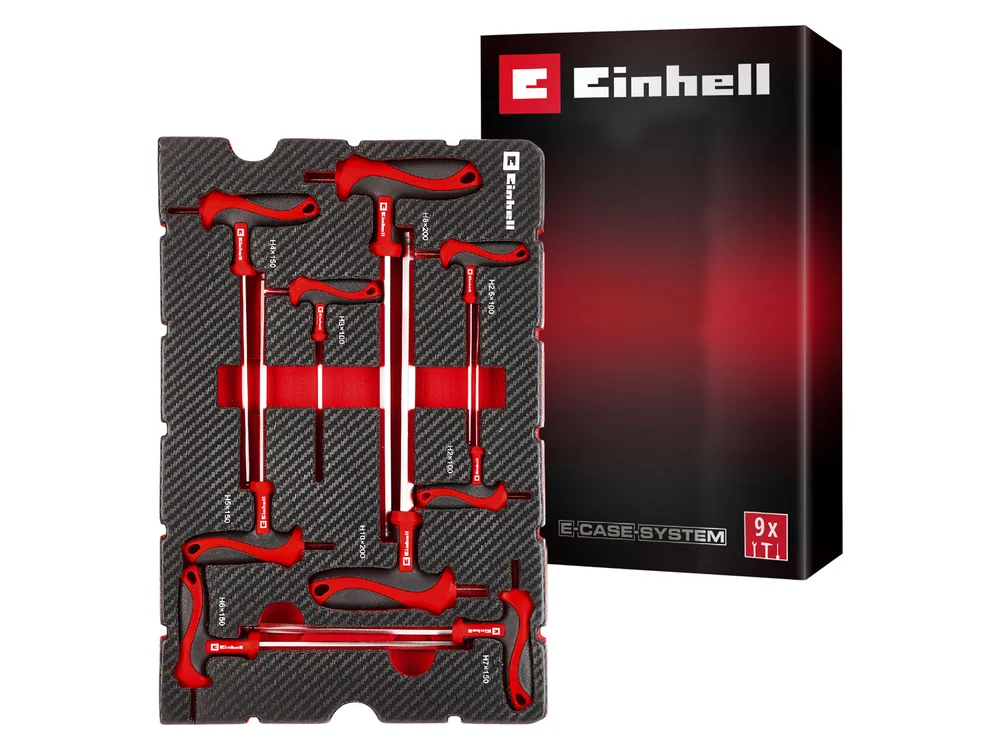 EINHELL E-Case-Einleger T-Griff-Schraubendreher, 370526, 9-teilig