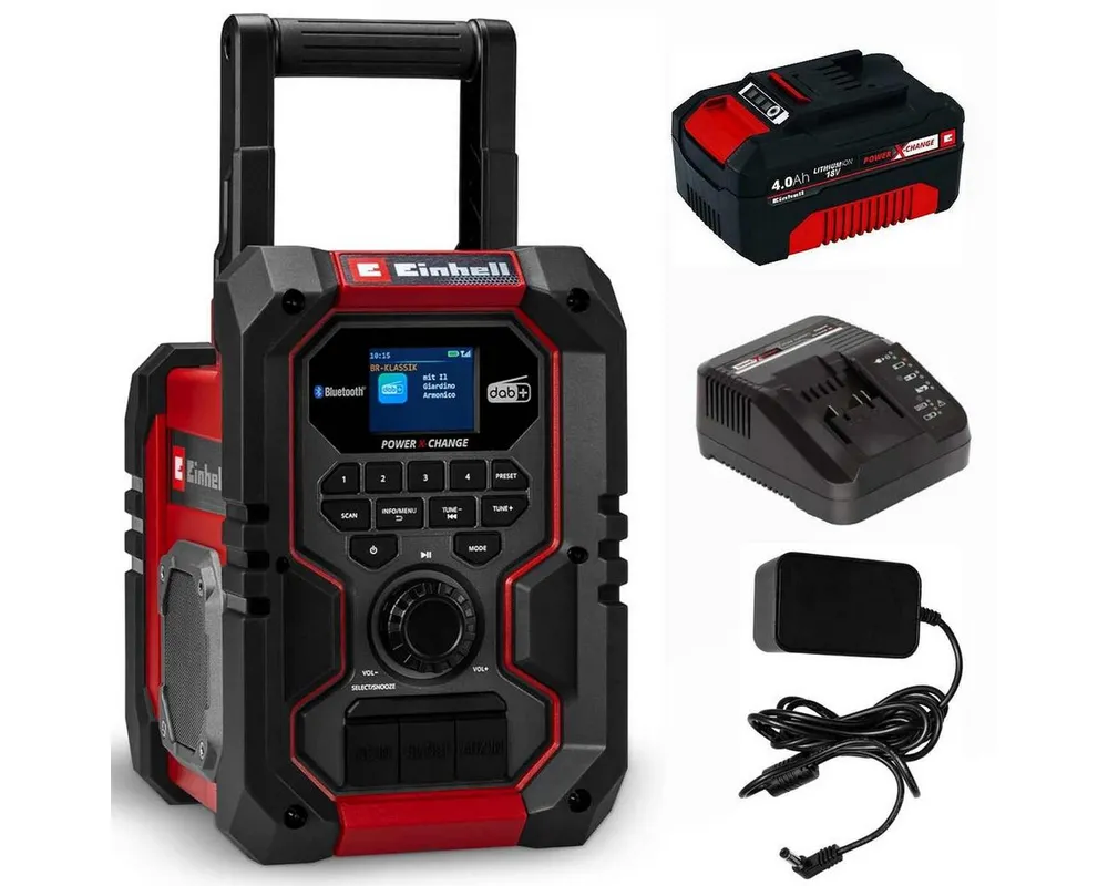 Einhell Einhell Akku-Baustellenradio TE-CR 18 Li DAB+/FM/BT mit Akku 4.0 Ah Baustellenradio