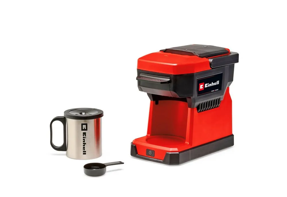 Einhell Kaffeepadmaschine TE-CF 18 Li-Solo, 0,24l Kaffeekanne, Korbfilter
