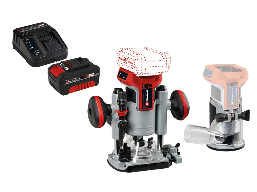 EINHELL PROFESSIONAL Akku-Ober/-Kantenfräse TP-RO 18 Set Li BL Kit (1x 4,0 Ah)