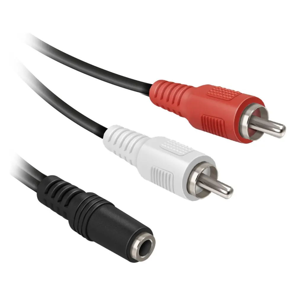 Ekon Audio cable with 3.5mm male jack and two female RCA connectors