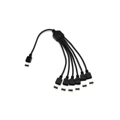 RGB-Verteilerkabel EKWB EK-D-RGB 6-fach Schwarz aus Flüssigkristallpolymer