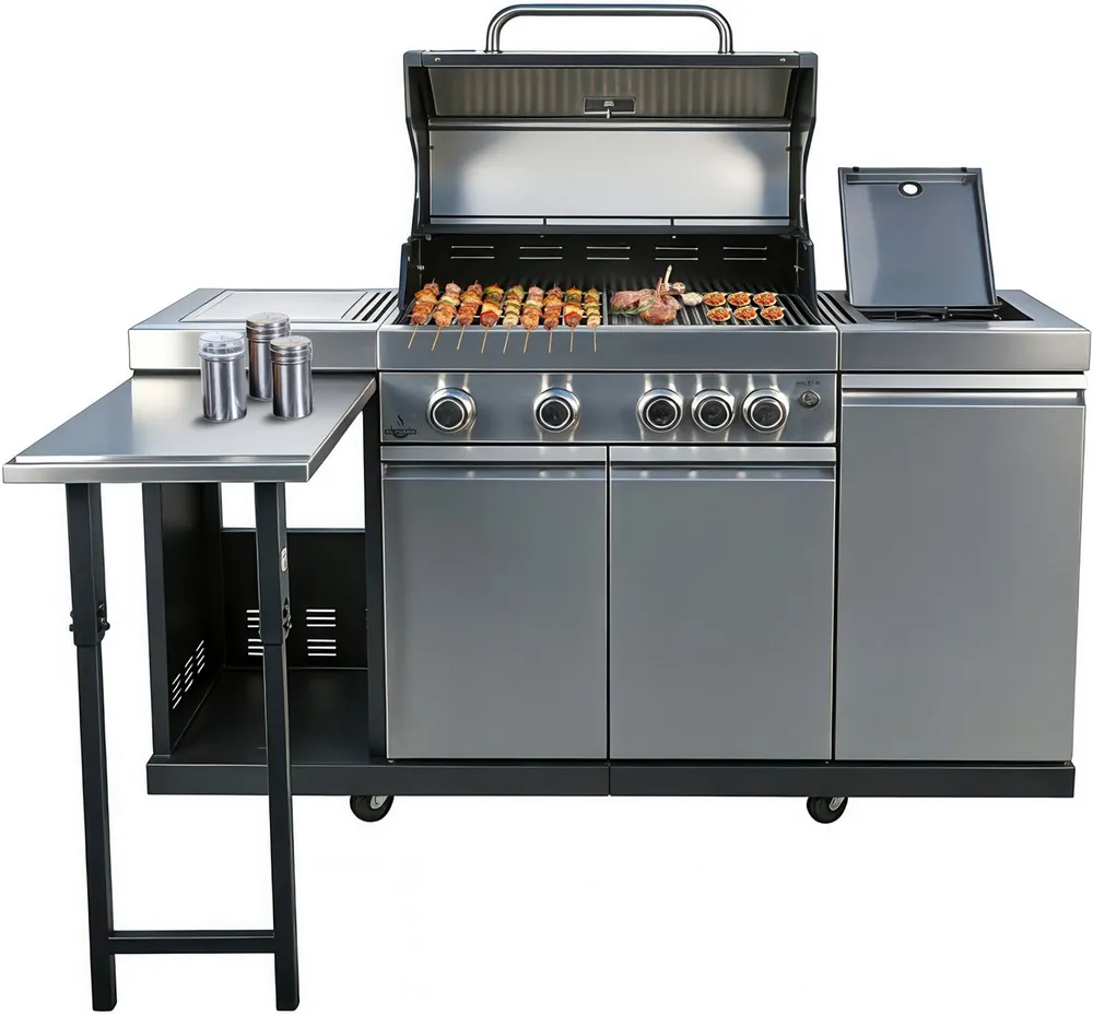 El Fuego Kombigrill Augusta, 17 kW Gesamtleistung, auch als Holzkohlegrill verwendbar