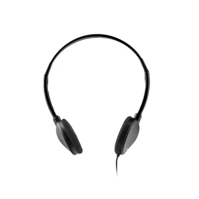 Auriculares ELBE alámbricos con control de volumen independiente y cable de 5 metros, negro