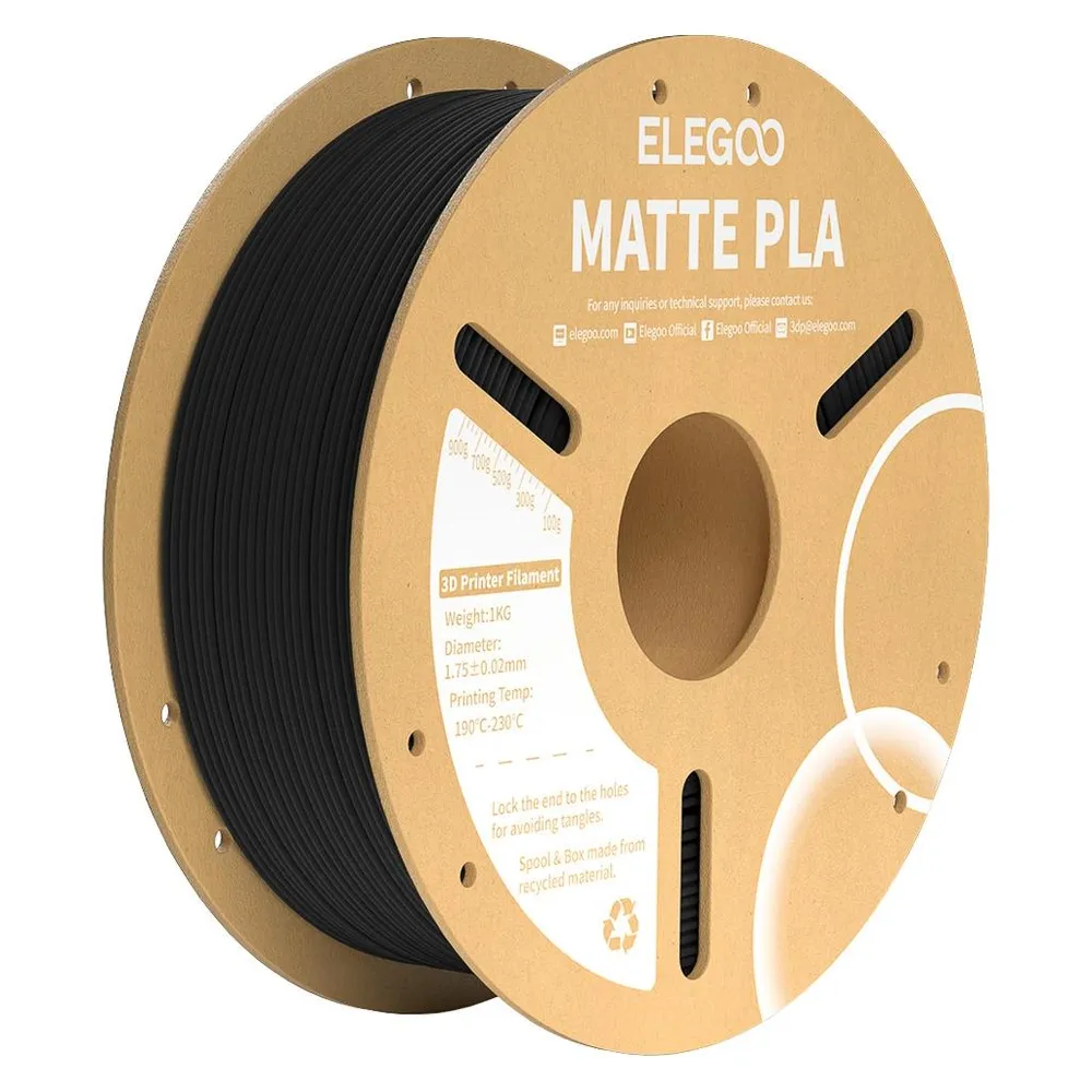 Filament PLA Matte ELEGOO Schwarz 1