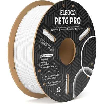 Filament PETG Elegoo PRO Weiß 1,75 mm Hohe Festigkeit Leicht Drucken