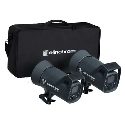 Studio Blitz Kit Elinchrom ELC 500 2x500W TTL HSS mit Reflektoren und Tasche