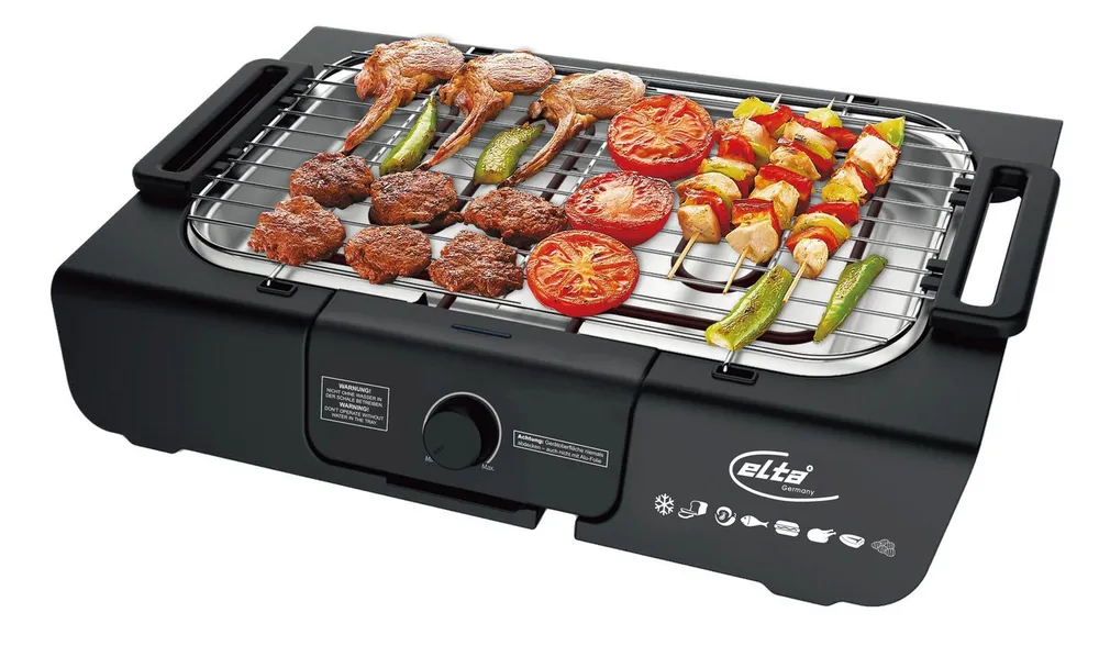 Elta Tischgrill Elta Elektrischer Tischgrill 2000W – Auto-Thermostat, Rostschutzgrill