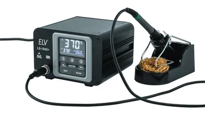 ELV Lötstation LS-180D+ mit 180 W Leistung, ESD-gerecht, Touchbedienung