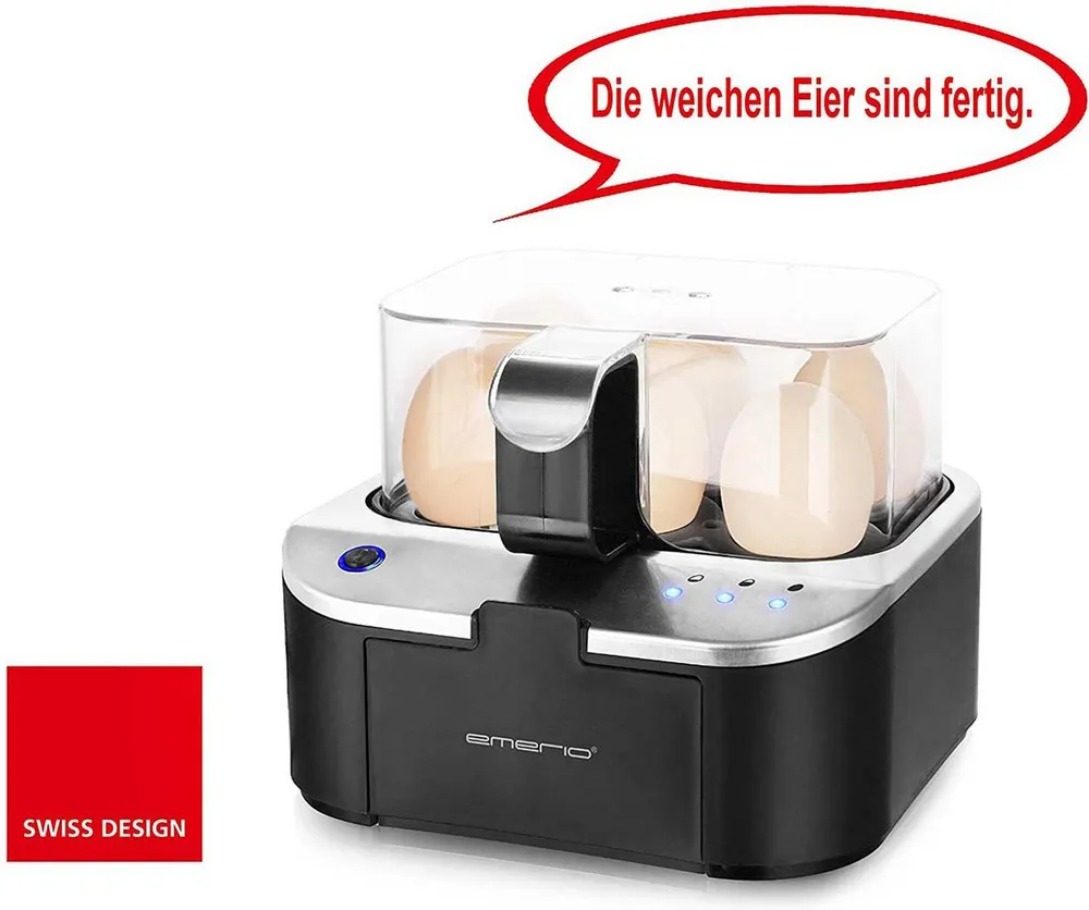Emerio Eierkocher EB-123177.1 mit Sprachausgabe in Deutsch, Anzahl Eier: 6 St., 400 W